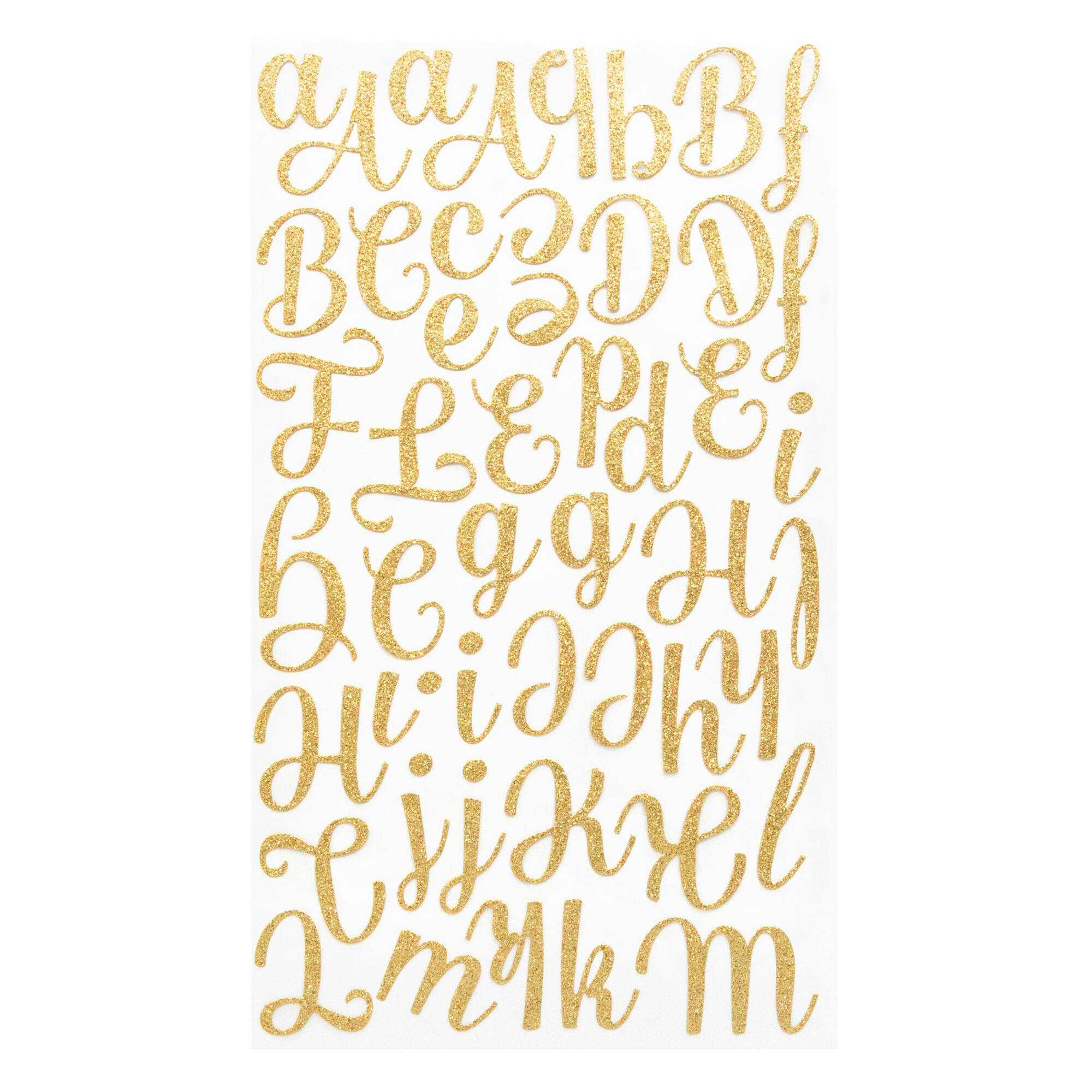 Gold Glitter Script Alphabet Stickers by Recollections™